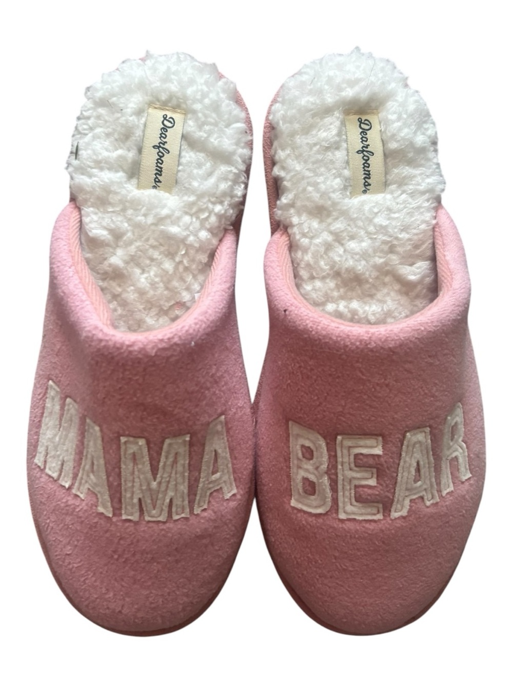 NWOT Pink "MAMA BEAR" Cozy Slippers Size Large (9-10) - Picture 3 of 5